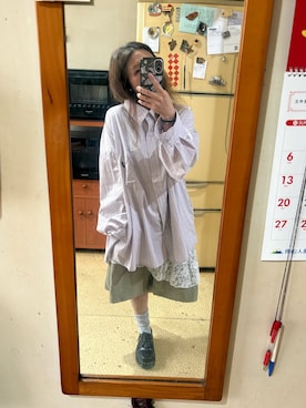「アイテム（カーゴパンツ、ベージュ系）」を使った、培333さん（レディース・153cm）の秋コーディネート
