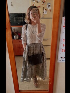 「PULL&BEAR（プルアンドベア）のアイテム（トップス）」を使った、培333さん（レディース・153cm）の秋コーディネート