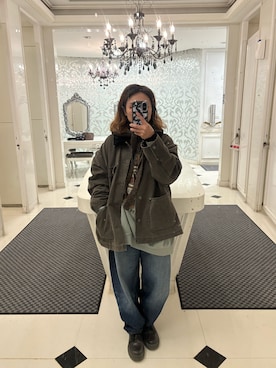 「H&M（エイチ・アンド・エム）のアイテム（ジャケット/アウター）」を使った、培333さん（レディース・153cm）の冬コーディネート