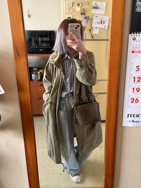 「PULL&BEAR（プルアンドベア）のアイテム（トップス）」を使った、培333さん（レディース・153cm）の春コーディネート