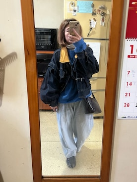 「PULL&BEAR（プルアンドベア）のアイテム（スウェット）」を使った、培333さん（レディース・153cm）の冬コーディネート
