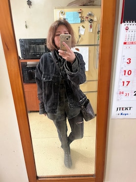 「PULL&BEAR（プルアンドベア）のアイテム（ジャケット/アウター）」を使った、培333さん（レディース・153cm）の冬コーディネート