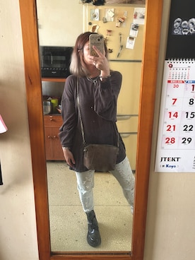 「PULL&BEAR（プルアンドベア）のアイテム（パンツ）」を使った、培333さん（レディース・153cm）の春コーディネート