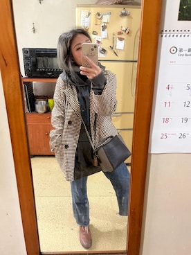 「H&M（エイチ・アンド・エム）のアイテム（ジャージ）」を使った、培333さん（レディース・153cm）の冬コーディネート