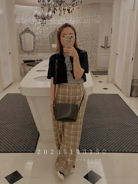 「アイテム（チノパンツ、その他）」を使った、培333さん（レディース・153cm）の秋コーディネート