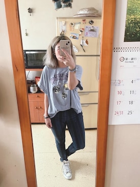 「アイテム（その他シューズ、ホワイト系）」を使った、培333さん（レディース・153cm）の夏コーディネート