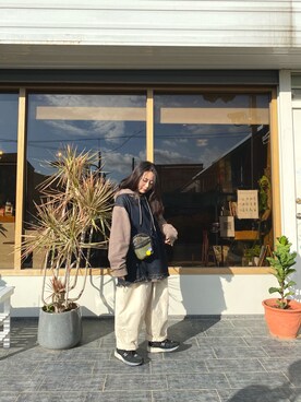 「アイテム（パーカー）」を使った、huaさん（レディース・151cm・20代）の秋コーディネート