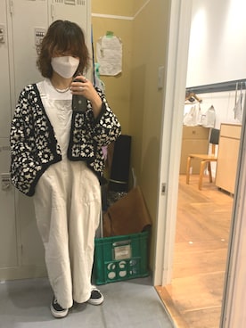 「仕事着」｜「アイテム（サロペット/オーバーオール）」を使った、madoka さん（レディース・152cm）の秋コーディネート