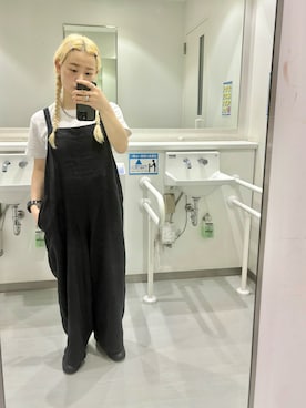 「152cm」｜「アイテム（オールインワン・サロペット）」を使った、madoka さん（レディース・152cm）の夏コーディネート