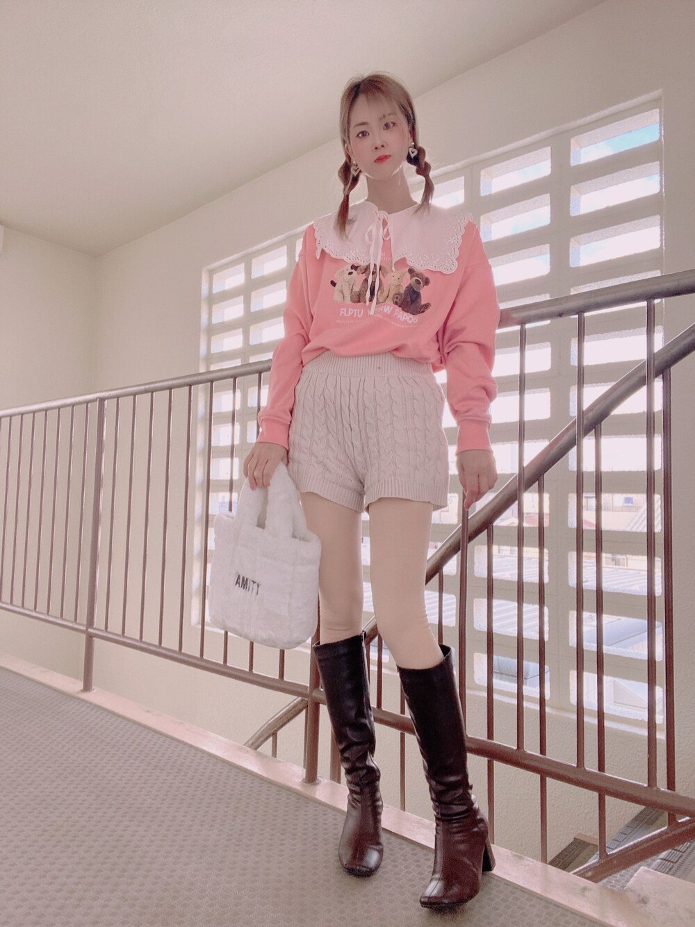 Katie WINTER DOLL ショートパンツ　ニットパンツ　ピンク Katie WINTER DOLL ショートパンツ ニットパンツ ピンク - メルカリ