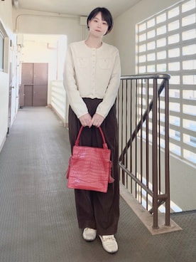 「アイテム（セットアップ）」を使った、yukaさん（レディース・157cm）の冬コーディネート