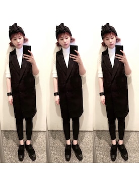 「Three Four Time（ｽﾘｰﾌｫｰﾀｲﾑ）のアイテム」を使った、yuさん（レディース・155cm）の春コーディネート