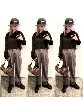 「stussy」｜「アイテム（オールインワン・サロペット）」を使った、yuさん（レディース・155cm）の夏コーディネート