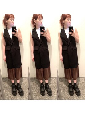 「emi+（エミプラス）のアイテム（その他アウター）」を使った、yuさん（レディース・155cm）の夏コーディネート