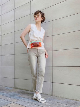 ポーチを使った きれいめカジュアル のレディース人気ファッションコーディネート 年齢 25歳 29歳 Wear