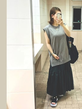 「MSGM（エムエスジーエム）のアイテム（バッグ）」を使った、kaorin☆さん（レディース・156cm）の夏コーディネート