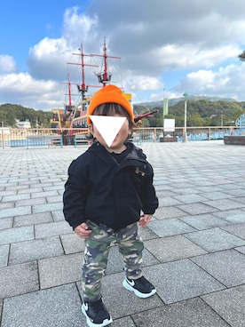 「男の子ベビー」｜「アイテム（ジャケット/アウター）」を使った、𝚜𝚘𝚞𝚔𝚞𝚗さん（キッズ・90cm）の冬コーディネート