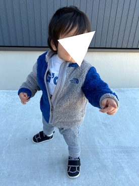 「ザノースフェイス」｜「アイテム（スウェット）」を使った、𝚜𝚘𝚞𝚔𝚞𝚗さん（キッズ・90cm）の秋コーディネート