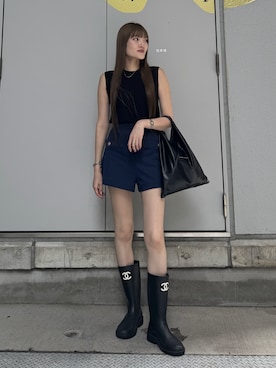 「アイテム（レインシューズ）」を使った、Haruka ❤︎さん（レディース・168cm）の秋コーディネート