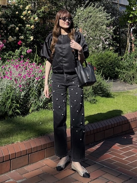 「Sea Room Lynnのアイテム（デニムパンツ、ブルー系）」を使った、Haruka ❤︎さん（レディース・168cm）の夏コーディネート