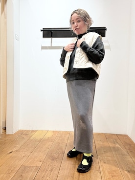 「ラメスカート」｜「アイテム（ジャケット/アウター）」を使った、チコたんさん（レディース・156cm）の秋コーディネート