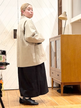 「FORK&SPOON（フォークアンドスプーン）のFORK&SPOON　ビッグジャケット（その他アウター、ベージュ系）」を使った、チコたんさん（レディース・156cm）の春コーディネート