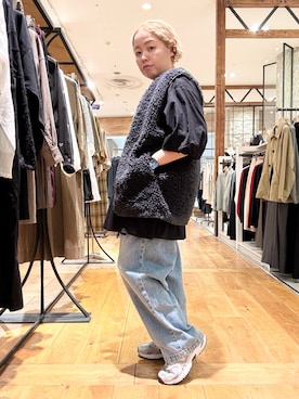 「アイテム（チュニック）」を使った、チコたんさん（レディース・156cm）の秋コーディネート