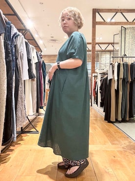 「柄物」｜「アイテム（ワンピース/ドレス）」を使った、チコたんさん（レディース・156cm）の夏コーディネート