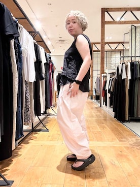 「ウエストがゴム」｜チコたんさん（レディース・156cm）の夏コーディネート