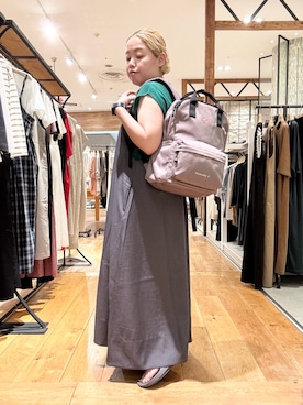 「アイテム（バックパック/リュック）」を使った、チコたんさん（レディース・156cm）の夏コーディネート