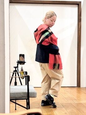 「かぐれ（カグレ）のカットデニムプルオーバー（Tシャツ/カットソー、ブルー系）」を使った、チコたんさん（レディース・156cm）の秋コーディネート