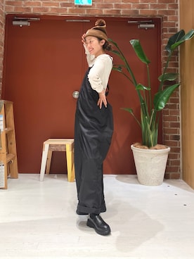 「NEWERA」｜「アイテム（オールインワン・サロペット）」を使った、chanyuiさん（レディース・155cm）の夏コーディネート