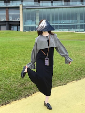 「アイテム（スマホグッズ、オレンジ系）」を使った、sHaさん（レディース・165cm）の夏コーディネート