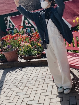 「イチゴ狩り」｜「アイテム（オールインワン・サロペット）」を使った、sHaさん（レディース・165cm）の春コーディネート