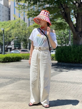 「Hender Scheme（エンダースキーマ）のアイテム」を使った、CHIHIROさん（レディース・161cm）の夏コーディネート
