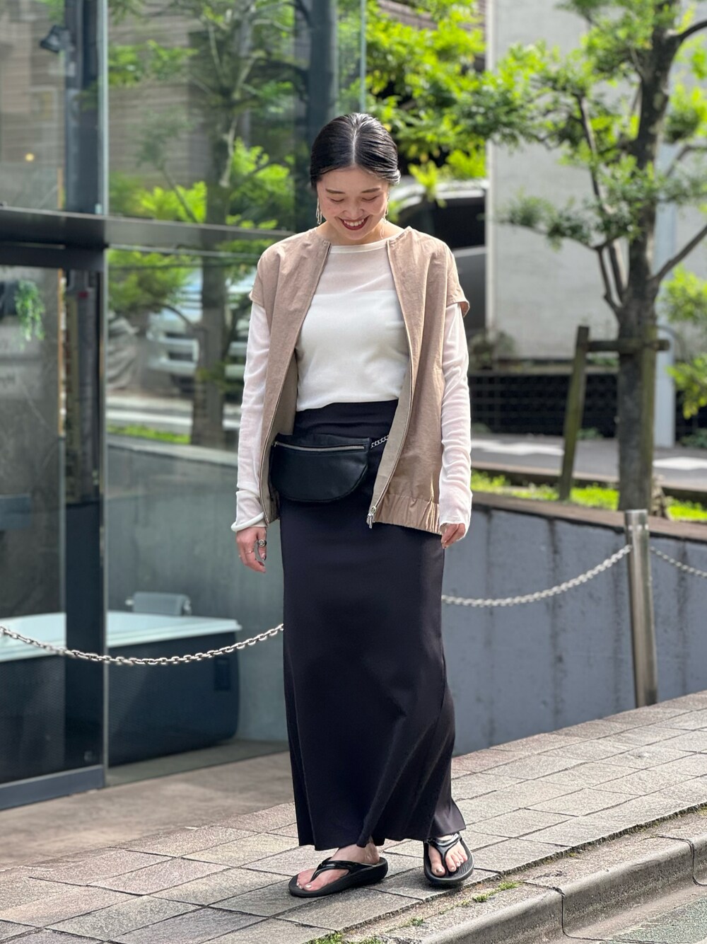 Whim Gazette（ウィムガゼット）の「ジャージーIラインロングスカート