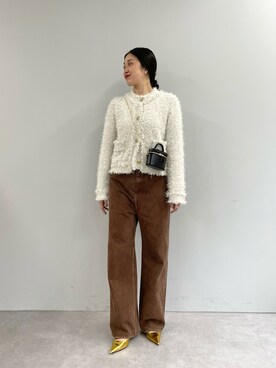 「ニットカーディガン」｜「アイテム（その他アウター）」を使った、CHIHIROさん（レディース・161cm）の冬コーディネート