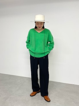 「Whim Gazette（ウィムガゼット）のアイテム（帽子）」を使った、CHIHIROさん（レディース・161cm）の秋コーディネート