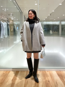 「グレーコーデ」｜「アイテム（その他アウター）」を使った、CHIHIROさん（レディース・161cm）の秋コーディネート