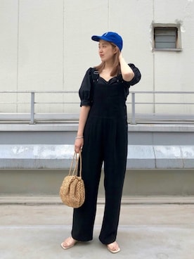 「THE SHINZONE（ザ　シンゾーン）のアイテム（帽子）」を使った、CHIHIROさん（レディース・161cm）の夏コーディネート