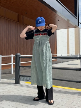 「THE SHINZONE（ザ　シンゾーン）のアイテム（帽子）」を使った、CHIHIROさん（レディース・161cm）の夏コーディネート