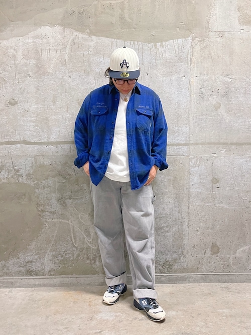 BLEACH WASHED NEP CHECK SHIRT 'YELLOW STONE' / ブリーチウォッシュ