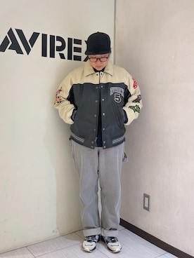 「アイテム（スタジャン）」を使った、misiaさん（レディース・165cm）の冬コーディネート