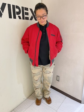 「アイテム（MA-1）」を使った、misiaさん（レディース・165cm）の秋コーディネート