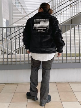 「TOPGUN」｜「アイテム（ブルゾン）」を使った、misiaさん（レディース・165cm）の秋コーディネート