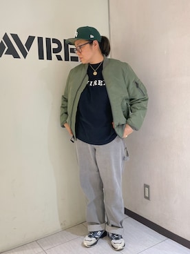 「アイテム（MA-1）」を使った、misiaさん（レディース・165cm）の冬コーディネート