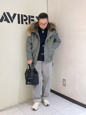 「アイテム（MA-1）」を使った、misiaさん（レディース・165cm）の秋コーディネート