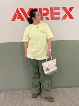 「ミニトート」｜「アイテム（パンツ）」を使った、misiaさん（レディース・165cm）の夏コーディネート