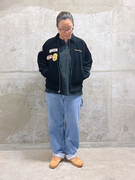 「アイテム（その他アウター、ブラック系）」を使った、misiaさん（レディース・165cm）の秋コーディネート