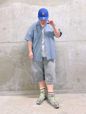 「AVIREX（アヴィレックス）のアイテム（シャツ/ブラウス）」を使った、misiaさん（レディース・165cm）の夏コーディネート